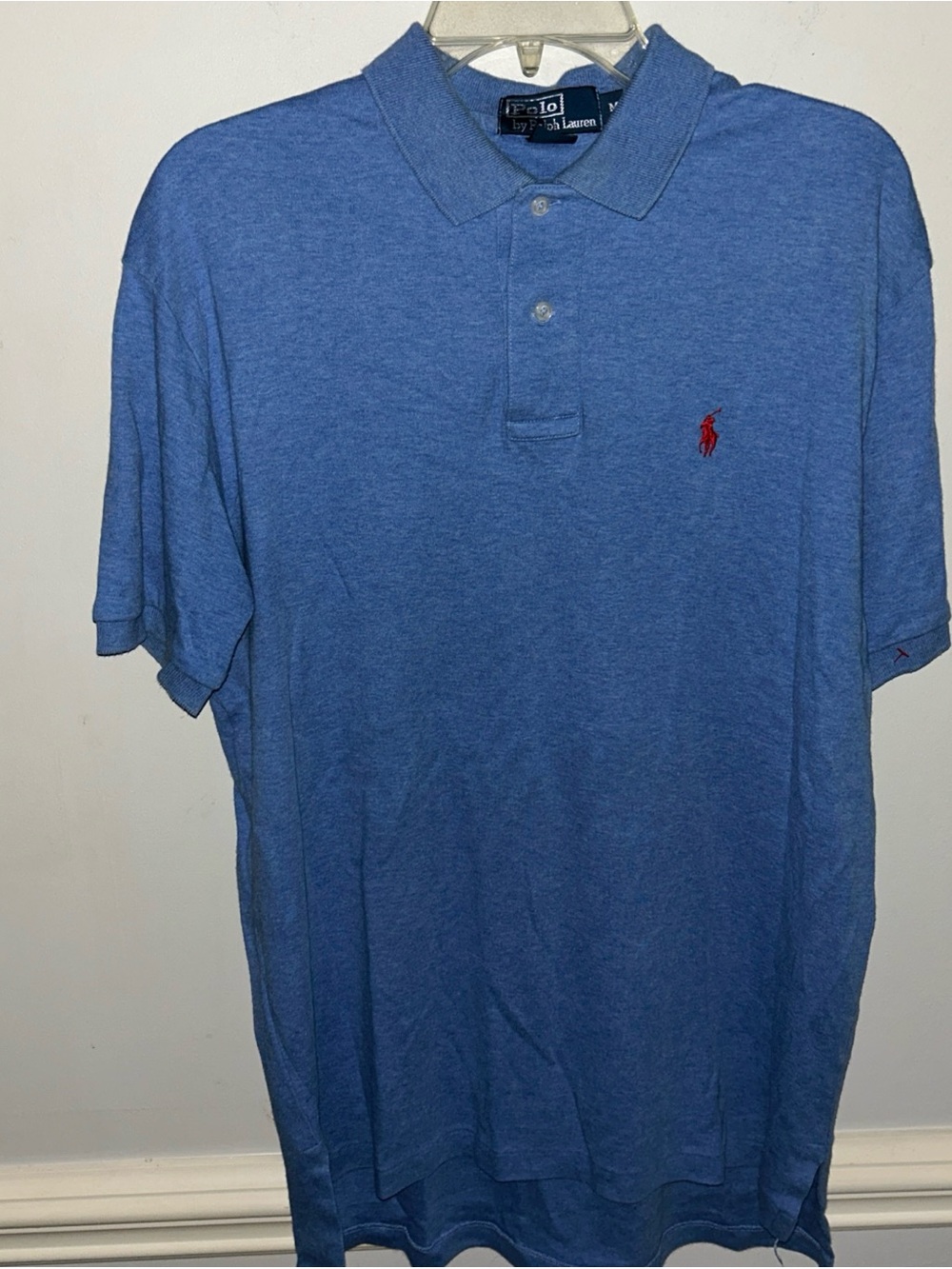 Ralph Lauren Blue Short-Sleeve Polo with Red Pony